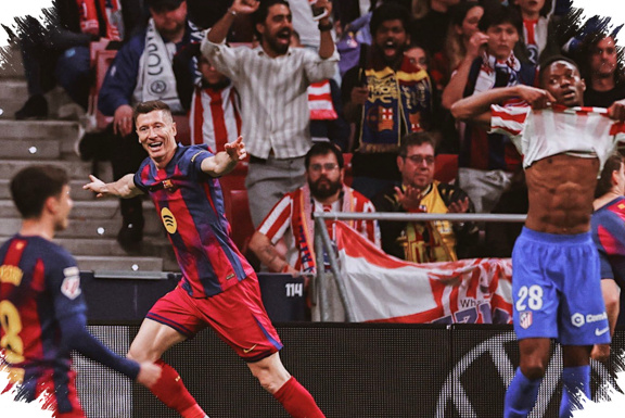 Lewy Menentukan Akhir, Barcelona Balikkan Keadaan di Kandang Atletico yang Bermain 10 Orang