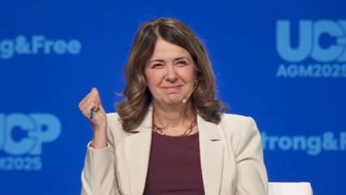 Danielle Smith and Alberta Separatists Convene Inside UCP Tent in Political Gathering