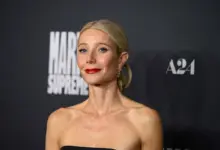 Gwyneth Paltrow Stuns in Plunging Blazer and Matching Trousers Without Undergarments