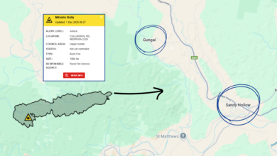 Milsons Gully Fire Advances Eastward as Authorities Monitor Ongoing Threat