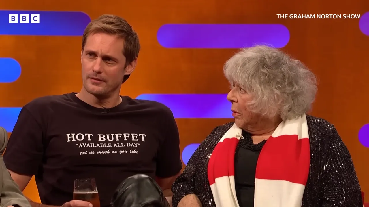 Miriam Margolyes Asks Alexander Skarsgård About His Sexuality: "You're Not Gay, Are You?"