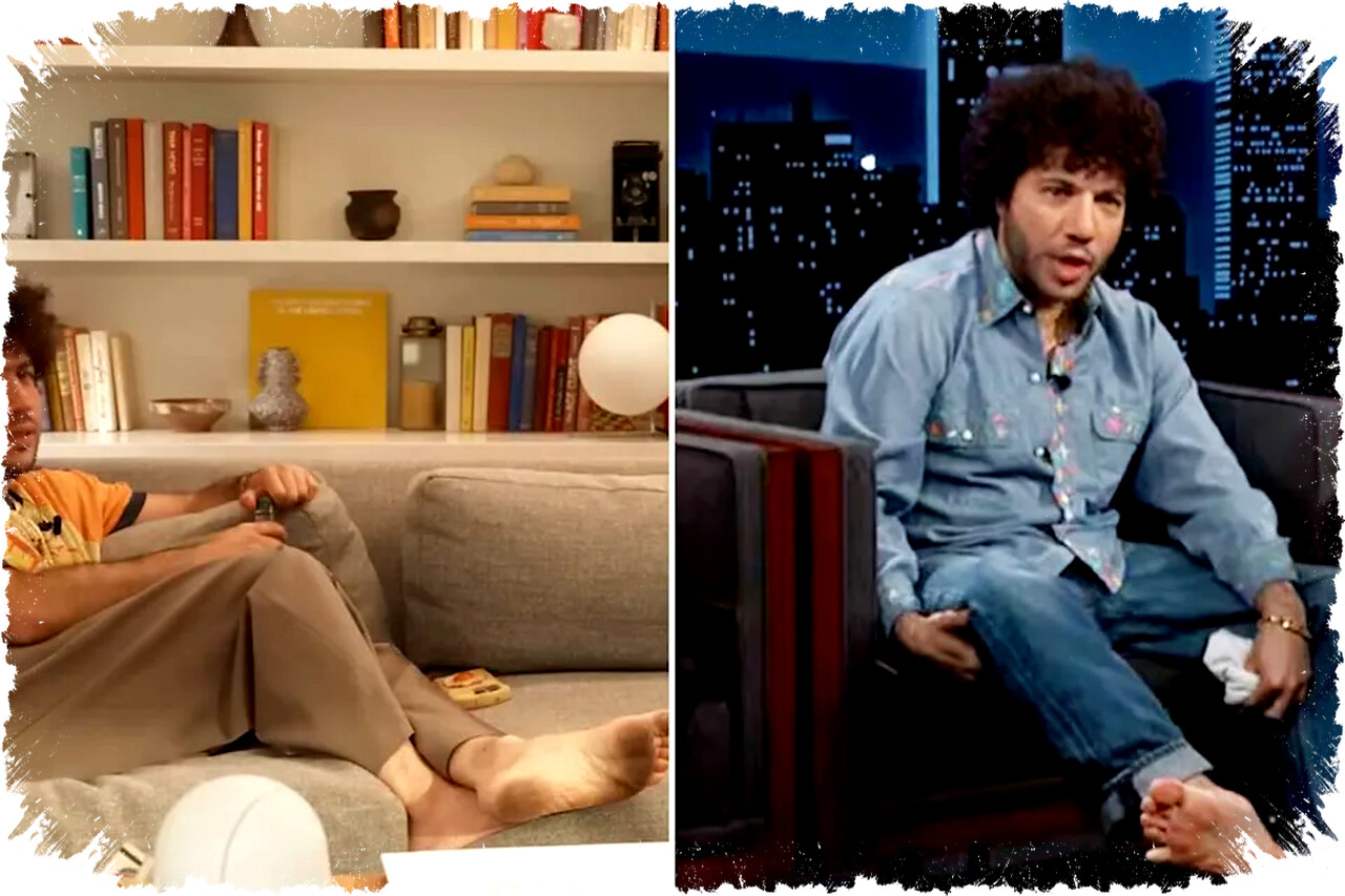 Benny Blanco Defends His So-Called Disgusting Feet, Shows Clean Foot on Jimmy Kimmel, Sparks Heated Reactions and Unlikely Floor Blame Game!