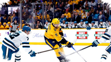Forsberg’s 3-Point Surge Powers Predators Past Sharks Again, 14 Straight Over San Jose
