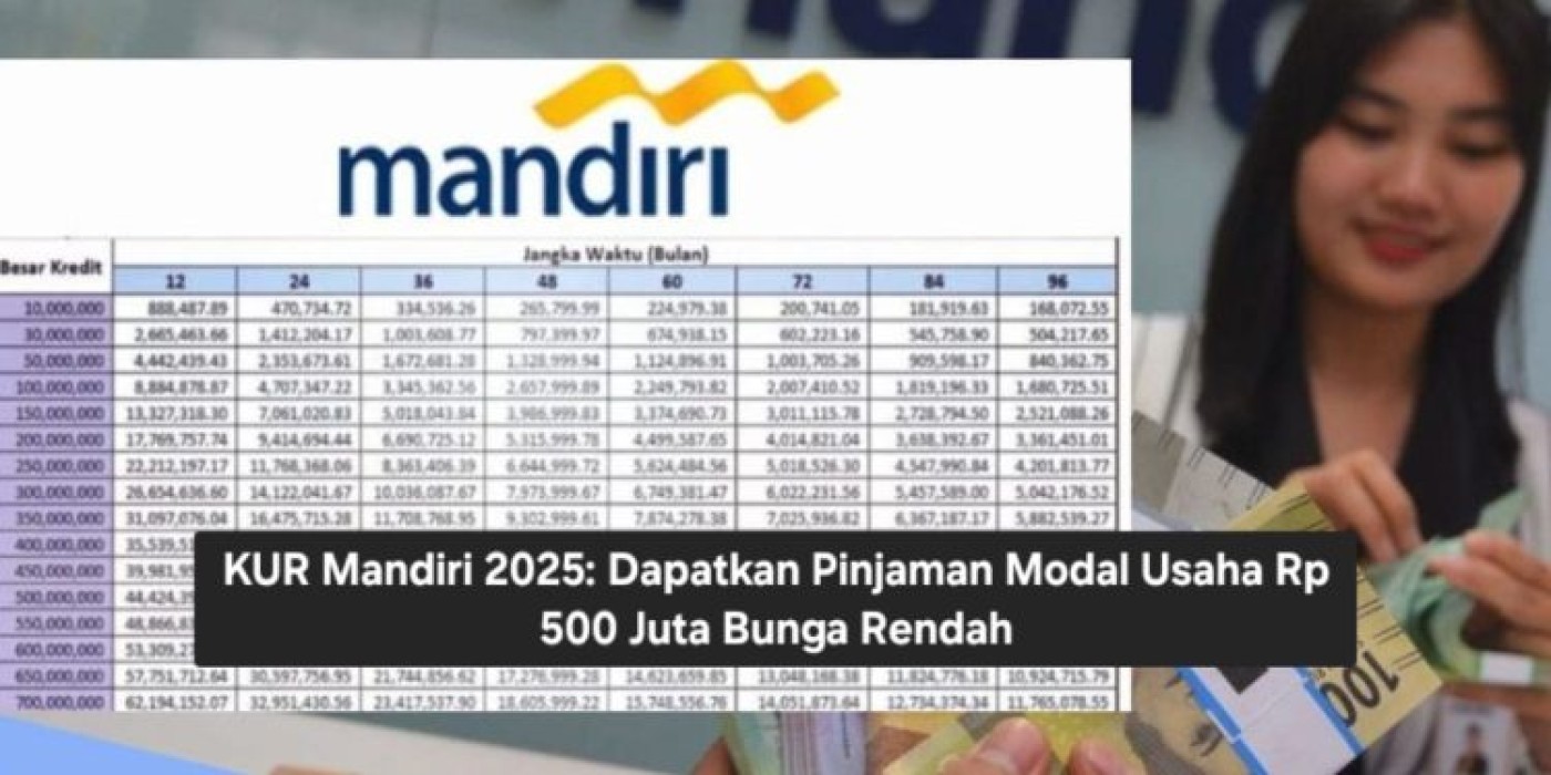 KUR Mandiri 2025: Pinjaman Modal Usaha Rp 500 Juta Bunga Rendah, Cepat Cair! KUR Mandiri 2025: Pinjaman Modal Usaha Rp 500 Juta Bunga Rendah, Cepat Cair!