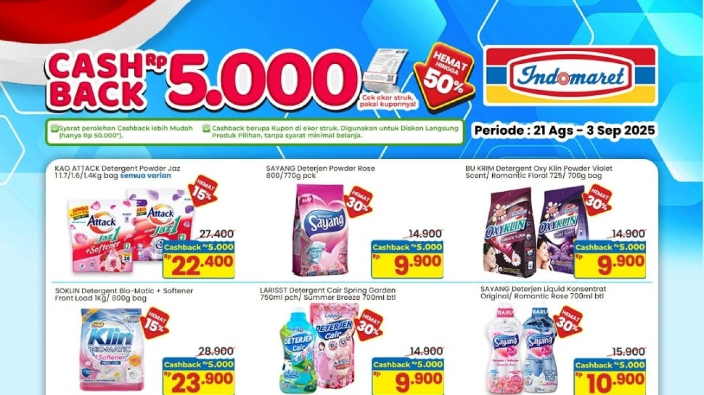 Promo Cashback Belanja di Indomaret Super Hemat! Cek Katalognya Sekarang
