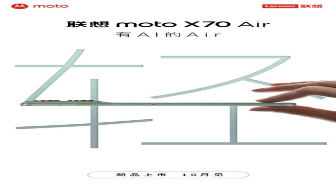 Motorola Moto X70 Air Siap Rilis Akhir Oktober, Saingi Kelas Premium iPhone 17 Air!