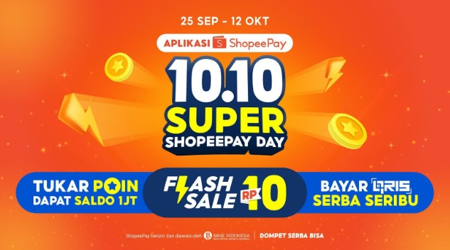 Serunya Hemat 10.10 Super ShopeePay Day: Flash Sale Rp10 & Tukar Poin Rp1 Juta Serunya Hemat 10.10 Super ShopeePay Day: Flash Sale Rp10 & Tukar Poin Rp1 Juta