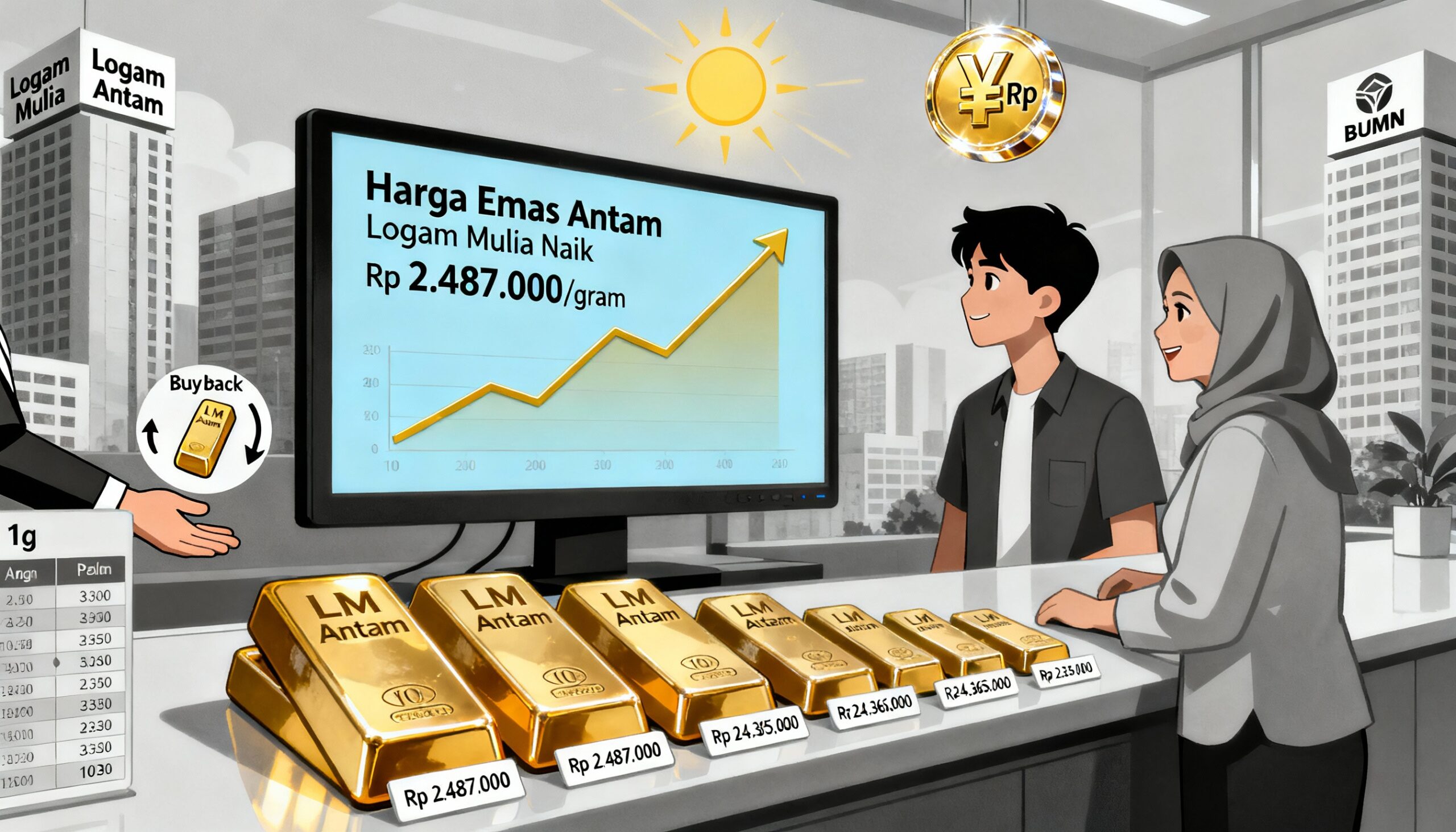 Kembali Naik Tajam! Harga Emas Antam Logam Mulia Sentuh Rekor Baru Sepanjang Tahun 2025