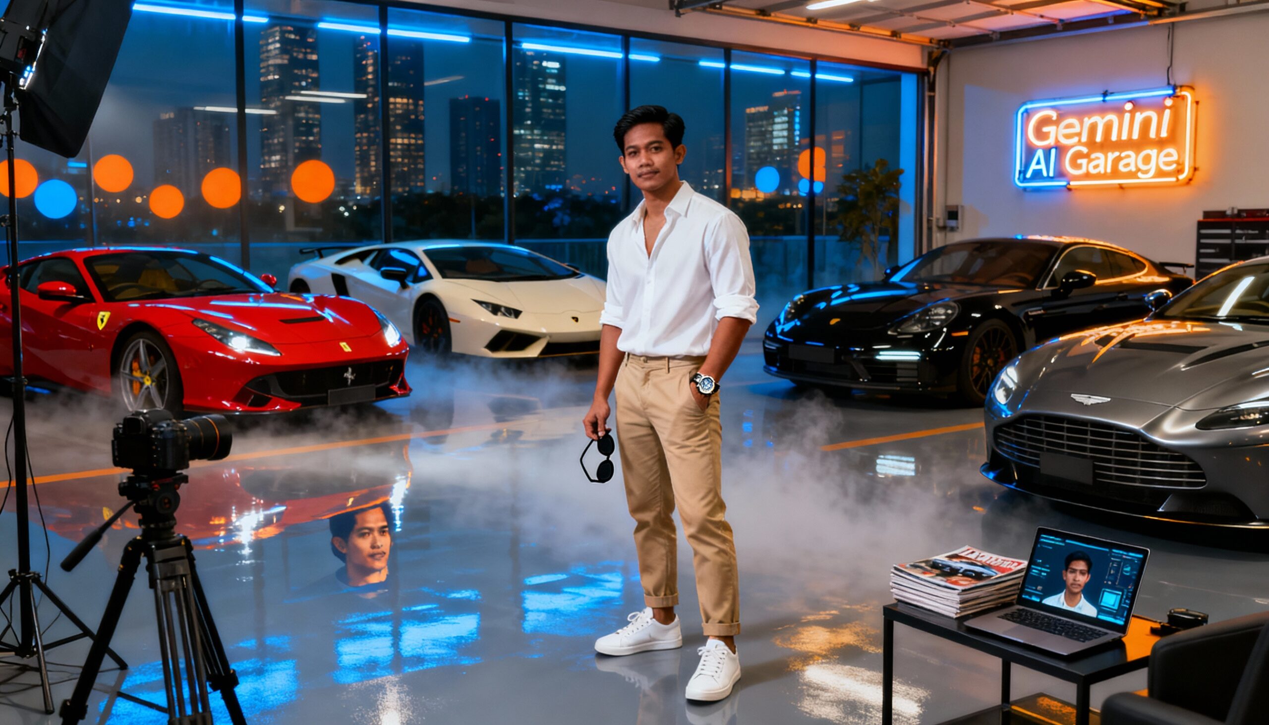 Prompt Gemini AI Mobil Ubah Foto Kamu Jadi Model Bareng Ferrari & Lambo