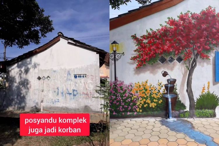 Awalnya Kumuh, Tembok Posyandu Ini Disulap Jadi Estetik Berkat Sentuhan Kreatif Seorang Wanita