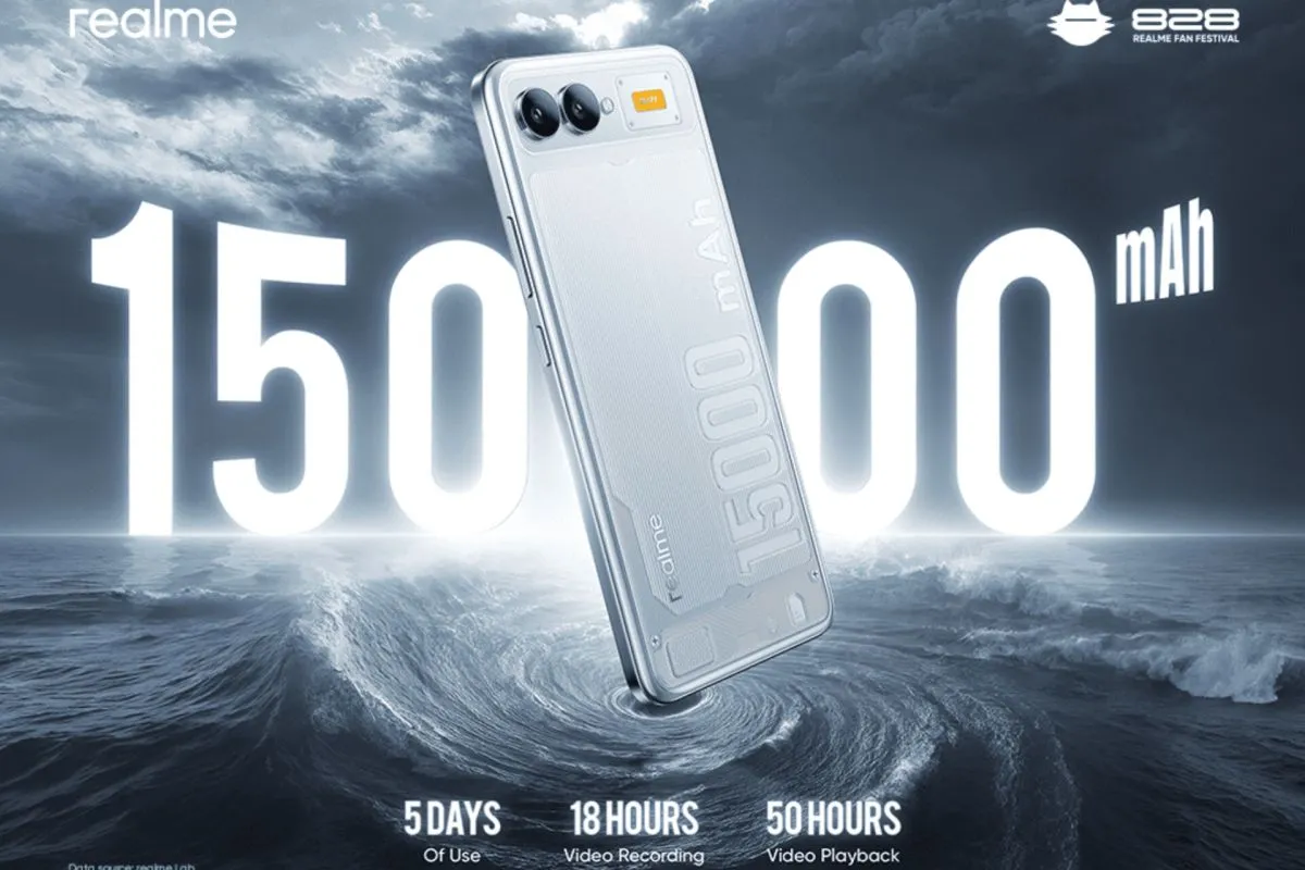 Realme Rilis HP Dengan Baterai 15000mAh, Catat Rekor Terbesar di Industri Smartphone