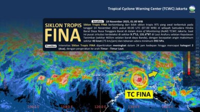 Siklon Tropis FINA Terbentuk, BMKG Waspadai Cuaca Ekstrem di Wilayah Timur Indonesia