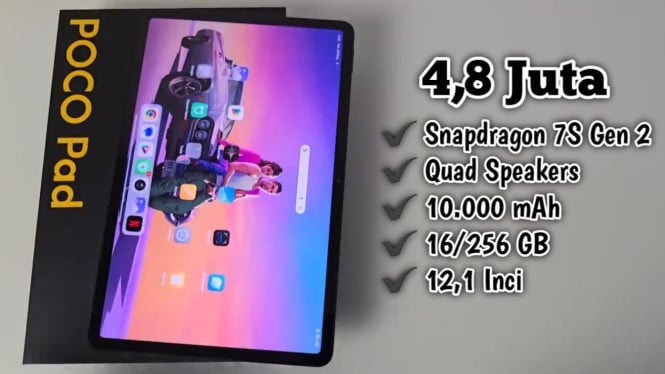 Tablet Poco Pad Meluncur dengan Snapdragon 7s Gen 2 dan Baterai Jumbo, Ini Spesifikasinya