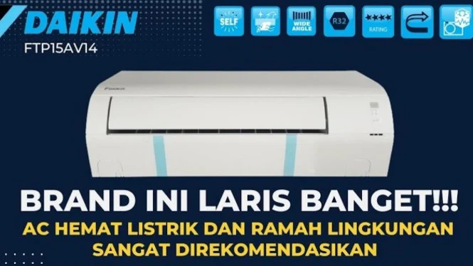AC Daikin FTP15AV14 Hemat Listrik 390 Watt, Pendinginan Cepat dan Efisien
