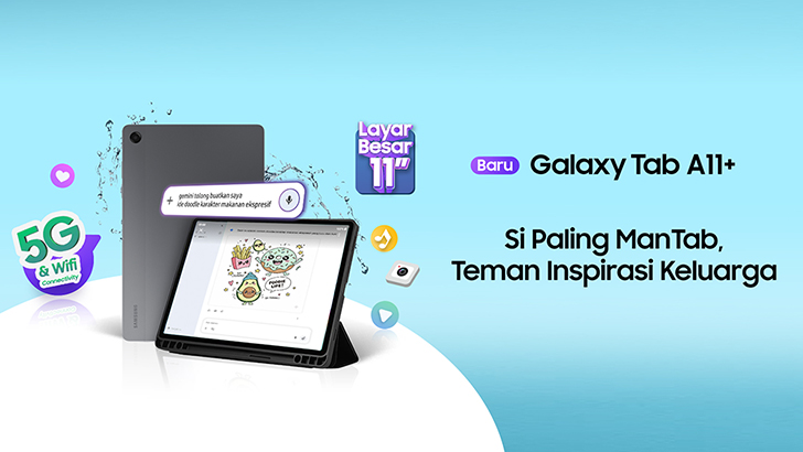 Galaxy Tab A11+: Tablet 5G Dua Jutaan dengan Layar Luas dan Fitur AI Resmi di Indonesia