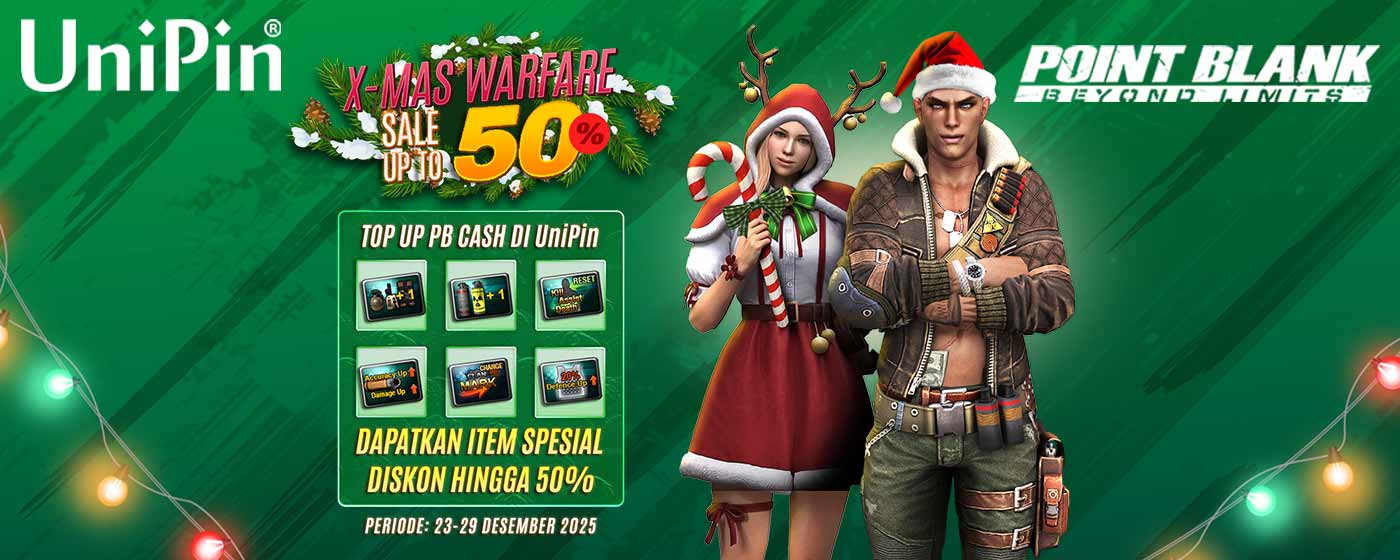 Promo Diskon Hingga Setengah Harga Top Up PB Cash di UniPin untuk Rayakan Natal Warfare Point Blank