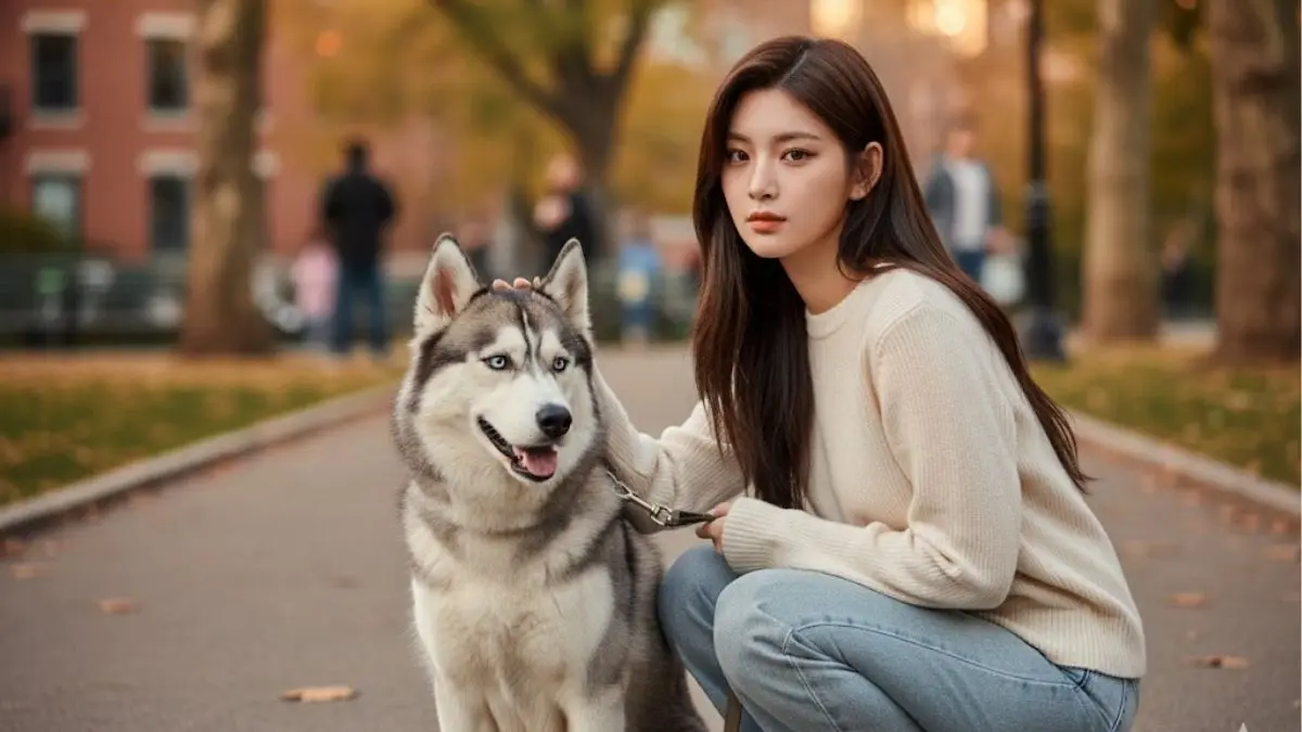 Prompt AI Terbaik untuk Edit Foto Jalan-Jalan di Taman dengan Anjing Husky Jadi Realistis