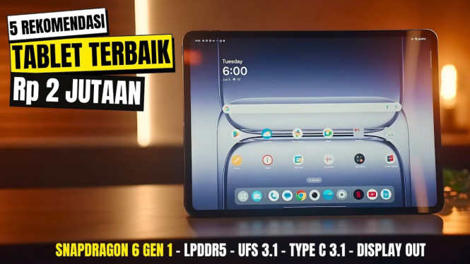 Tablet 2 Jutaan RAM 8GB & Storage 256GB, Baterai Jumbo, Performa Optimal dan Hemat!