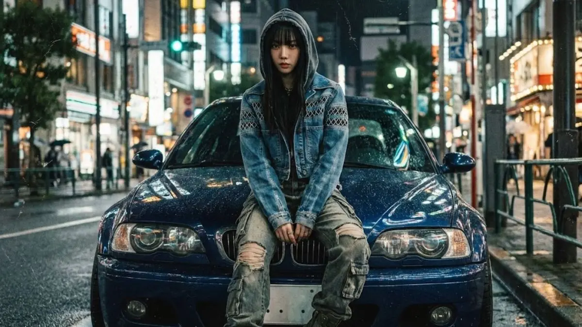 Transformasi Foto ala Post Model Tokyo dengan BMW M3 GTR Menggunakan Prompt Gemini AI