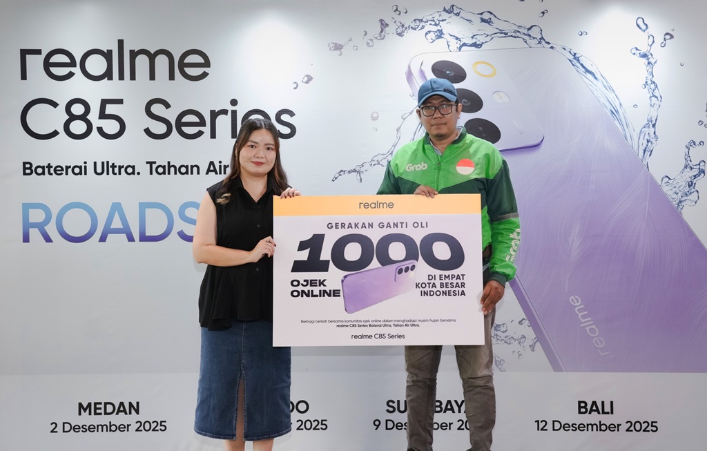realme Tutup Roadshow C85, Bagikan 1.000 Paket Ganti Oli Gratis untuk Ojek Online