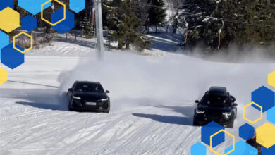 2 Audi RS6 Avant Beradu Cepat di Lintasan Salju, Sensasi Drag Race Musim Dingin!