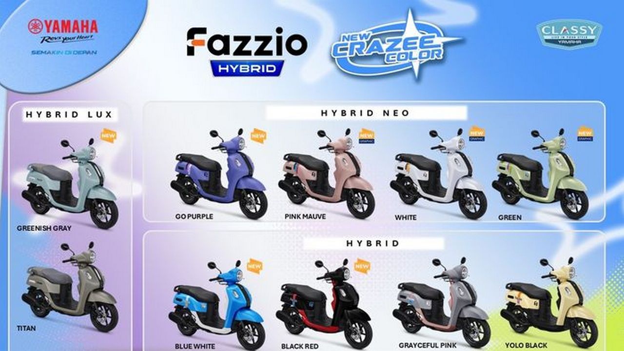4 Warna Baru Yamaha Fazzio Hybrid 2026 yang Bikin Gen Z Langsung Jatuh Hati