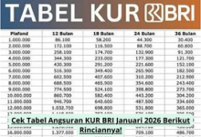 Cek Tabel Angsuran KUR BRI Januari 2026 Terbaru, Simak Rincian dan Syarat Lengkapnya!