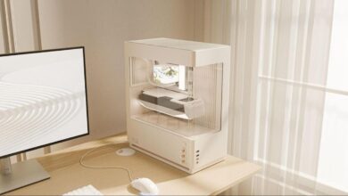 CyberPowerPC MA-01: Casing PC Kaca Lengkung dengan Knob Analog dan Desain Retro Modern