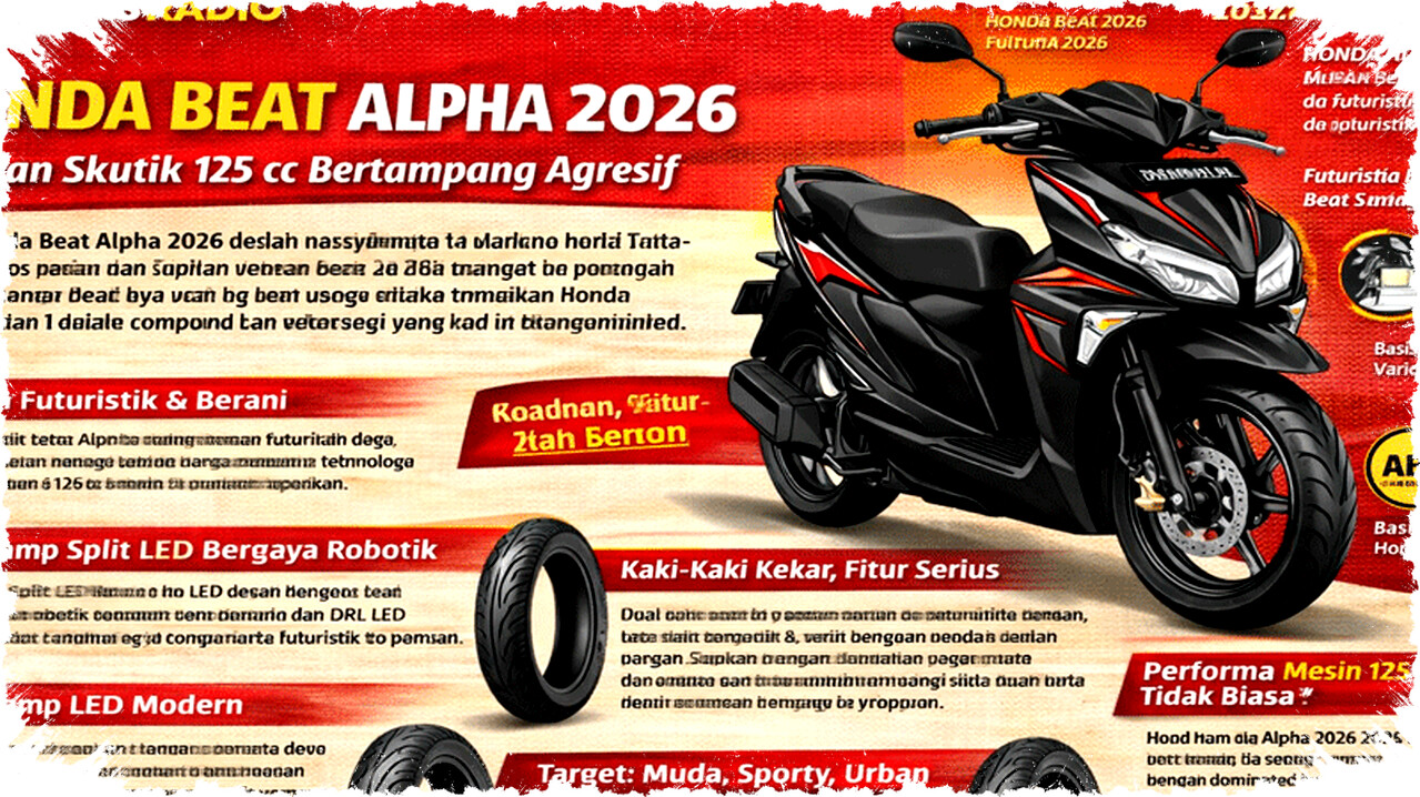 Honda Beat Alpha 2026 Hadir dengan Desain Futuristik & Fitur Premium, Tantang Yamaha Aerox Alpha!