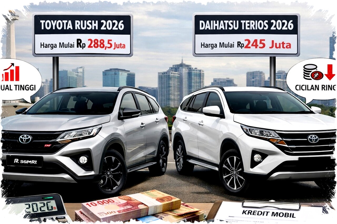 Perbandingan Toyota Rush vs Daihatsu Terios 2026: Harga, Kredit, dan Keunggulan Mobil 7-Seater Perbandingan Toyota Rush vs Daihatsu Terios 2026: Harga, Kredit, dan Keunggulan Mobil 7-Seater
