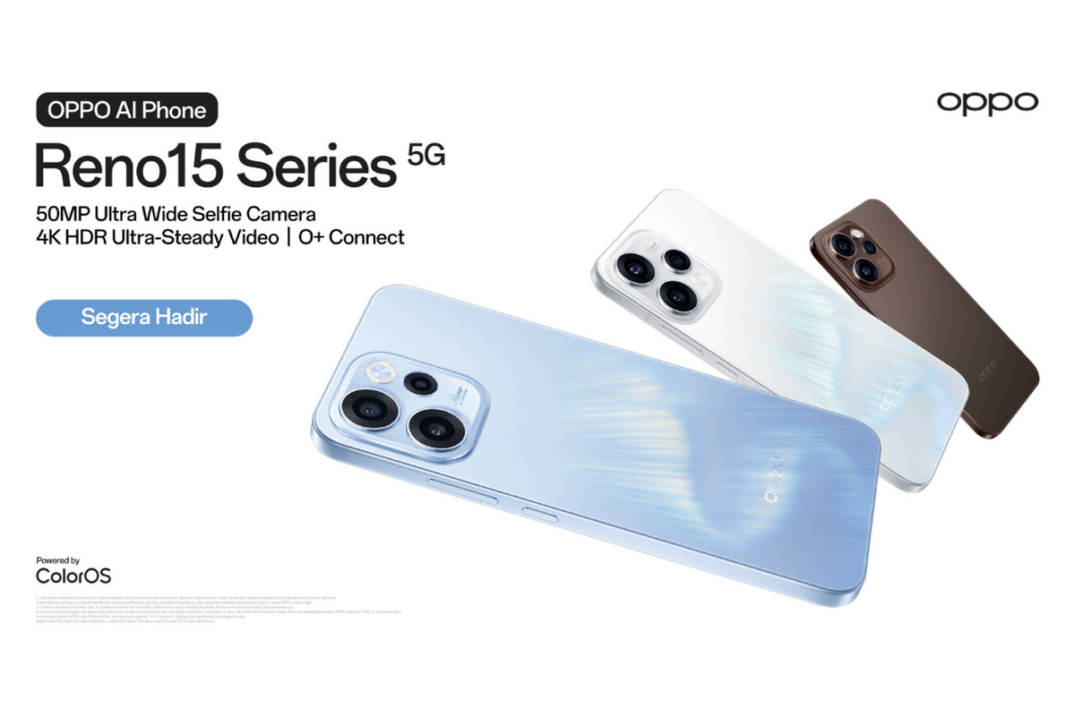 Pre-order Oppo Reno 15 Series Resmi Dibuka di Indonesia, Cukup Bayar Rp 200.000