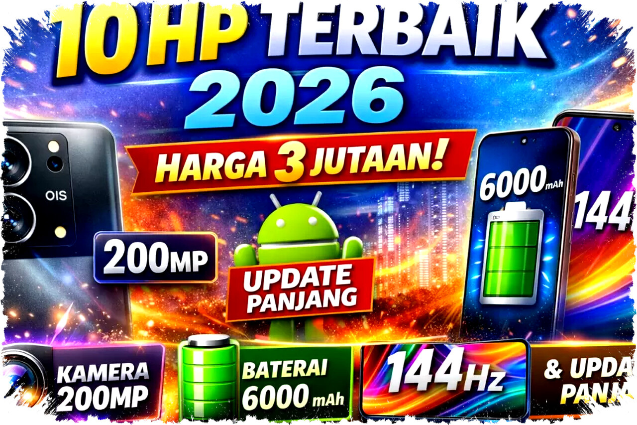 10 HP 3 Jutaan Paling Ganas 2026, Fitur Flagship Kamera 200MP dan Baterai Jumbo Siap Taklukkan Pasar! 10 HP 3 Jutaan Paling Ganas 2026, Fitur Flagship Kamera 200MP dan Baterai Jumbo Siap Taklukkan Pasar!