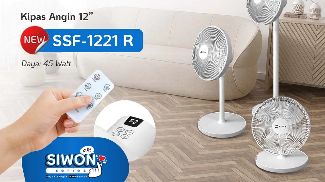 2 in 1 Stand & Desk Fan, SANEX 12 Inch Bikin Kipas Biasa Terlihat Usang