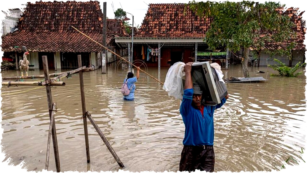 34 Desa Grobogan Terendam Banjir Luapan Sungai, 5.214 KK Terjebak Air—Tanggul Jebol, Transportasi Lumpuh, Warga Berjuang Evakuasi Diri!