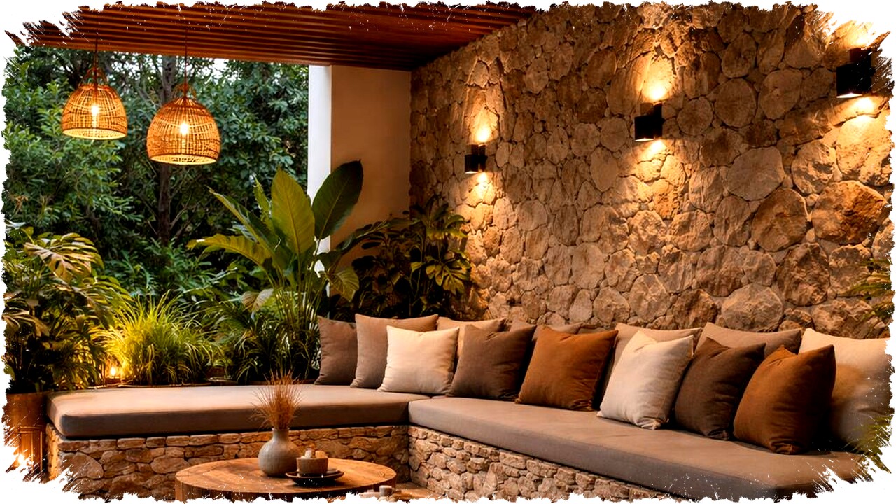 7 Desain Teras dengan Tempat Duduk Cor Menyatu Dinding yang Hemat Ruang dan Mudah Dirawat untuk Hunian Modern