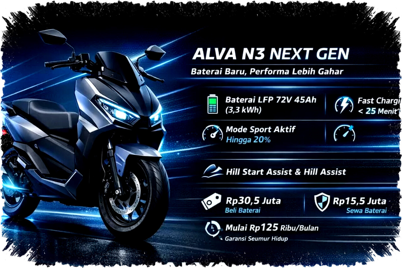 Alva N3 “Next Gen” Meluncur di IIMS 2026: Baterai LFP Baru, Performa Lebih Kuat dan Fitur Keselamatan Canggih