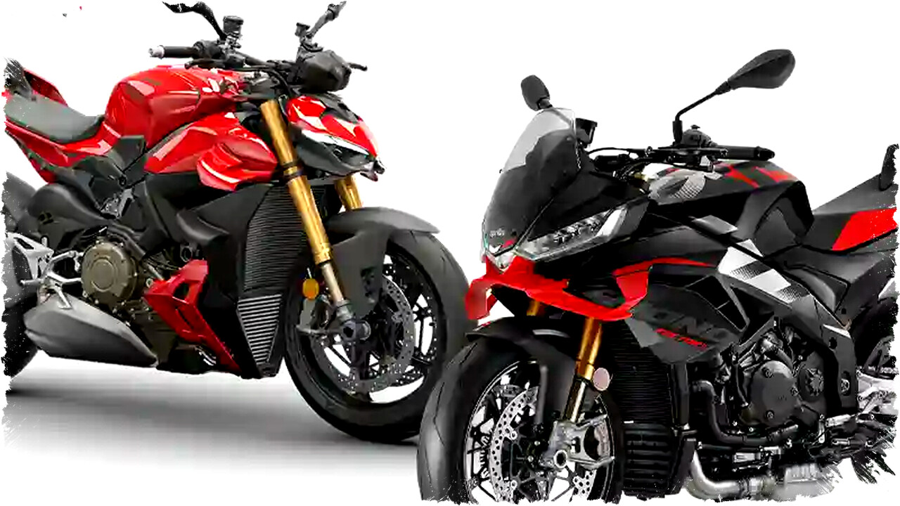 Aprilia Tuono V4 Factory vs Ducati Streetfighter V4 S, Duel Sengit Hypernaked Italia Bertenaga Superbike dan Teknologi Ultra-Premium!