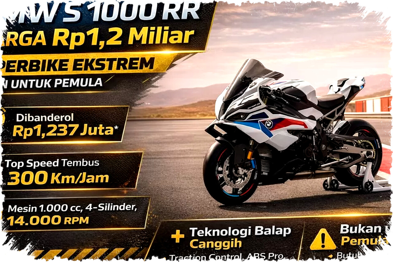 BMW S 1000 RR Rp1,2 Miliar: Superbike Performa Ekstrem, Butuh Skill Tinggi & Teknologi Balap BMW S 1000 RR Rp1,2 Miliar: Superbike Performa Ekstrem, Butuh Skill Tinggi & Teknologi Balap