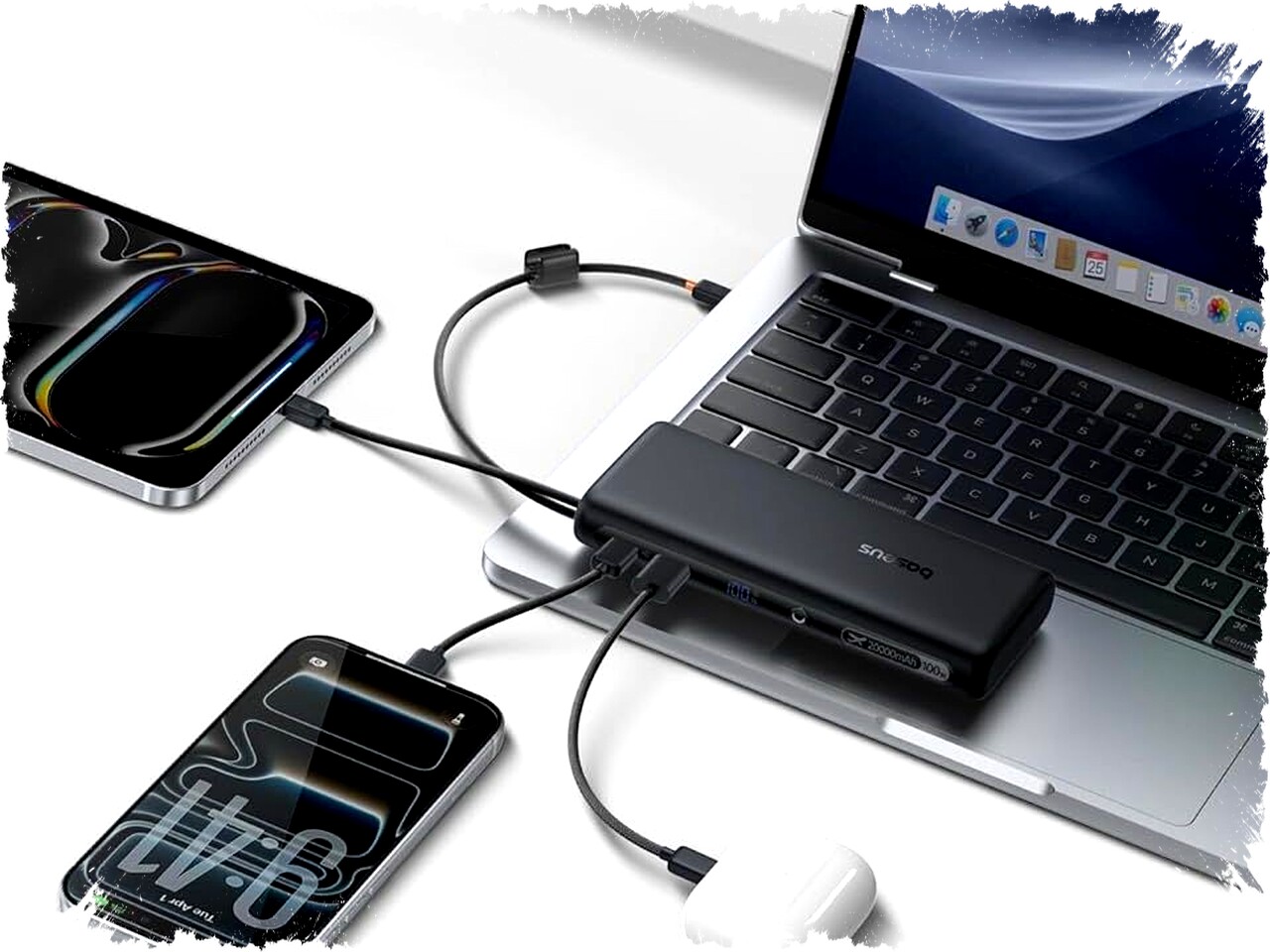 Baseus EnerFill FC41 100W 20.000mAh Power Bank Bertenaga Tinggi Hadir dengan Empat Output dan Kabel USB-C Terintegrasi