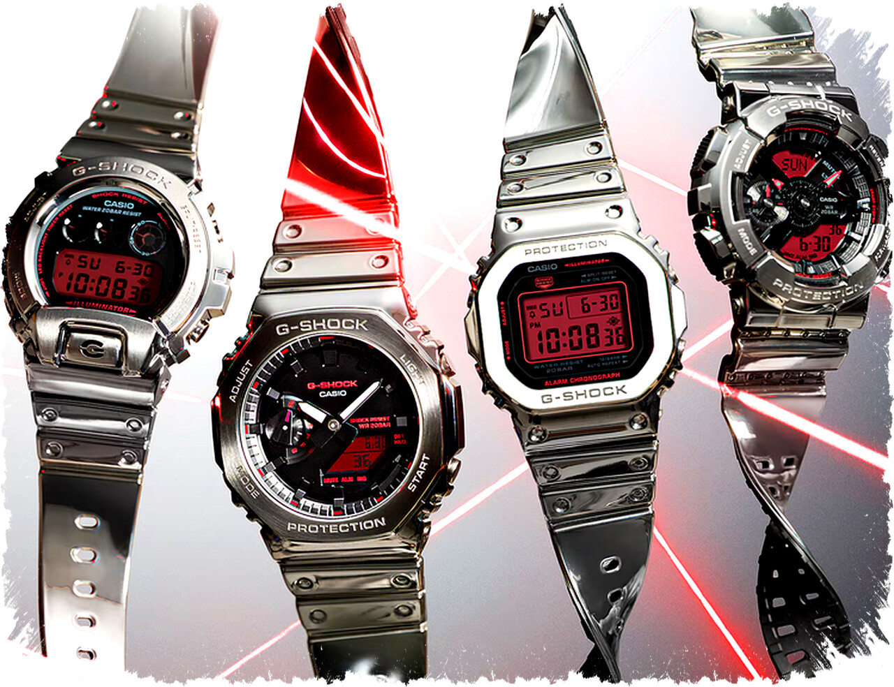 Casio Rilis 4 G-Shock Baru dengan Tampilan Metalik & Dial Merah Mencolok, Tahan Banting dan Stylish