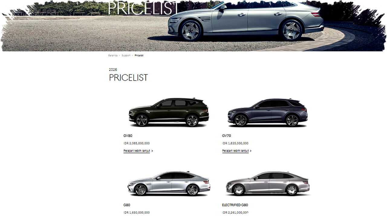 Genesis Resmi Mulai Jual Mobil Mewah di Indonesia Harga Rp 1,6 Miliar Sudah Tertera di Situs Resmi Resmi!