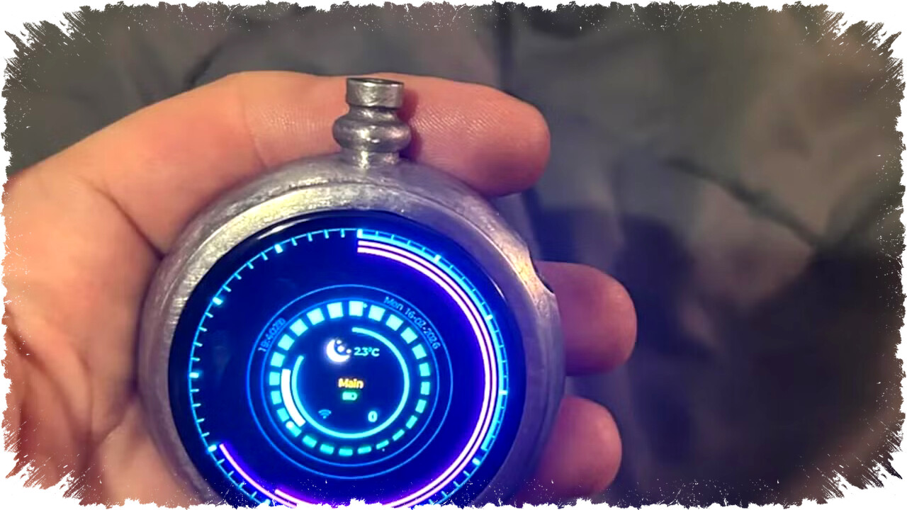 Inovasi Jam Saku Cyberpunk 3D Printed Stainless Steel dengan Arduino ESP32S3 dan AMOLED Futuristik