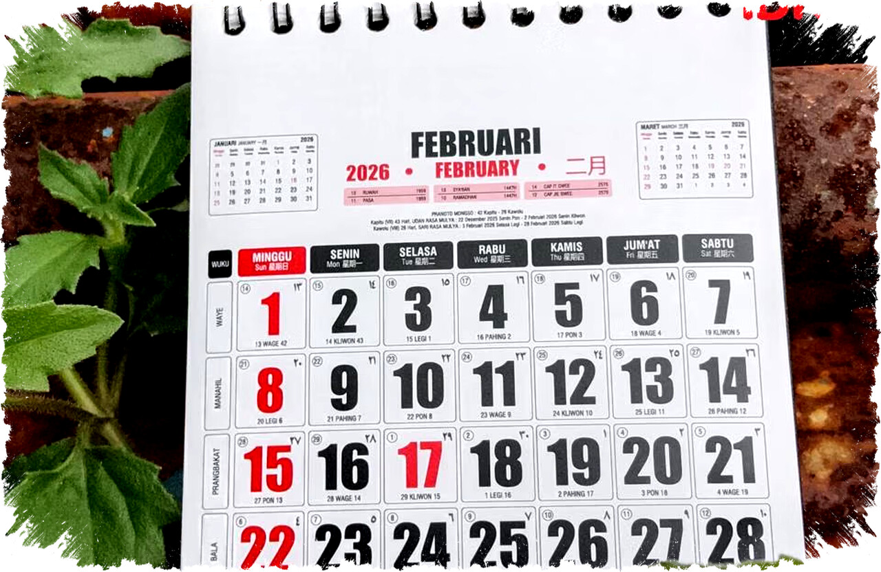 Kalender Jawa 5 Februari 2026: Weton Kamis Pon dan Tanggal Hijriah 17 Syakban 1447 H