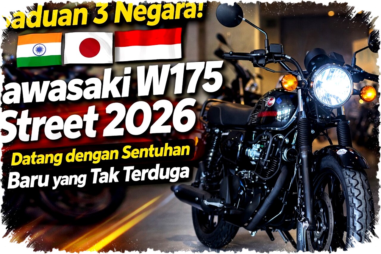 Kawasaki W175 Street 2026 Hadir dengan Perpaduan Desain Jepang India dan Indonesia yang Segar dan Modern Kawasaki W175 Street 2026 Hadir dengan Perpaduan Desain Jepang India dan Indonesia yang Segar dan Modern