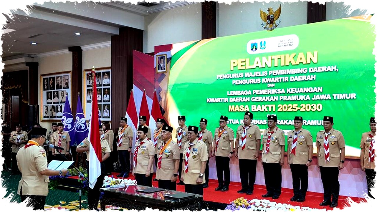 Ketua Kwarnas Lantik Pengurus Pramuka Jatim 2026–2030, Teguhkan Pengabdian dan Karakter Bangsa