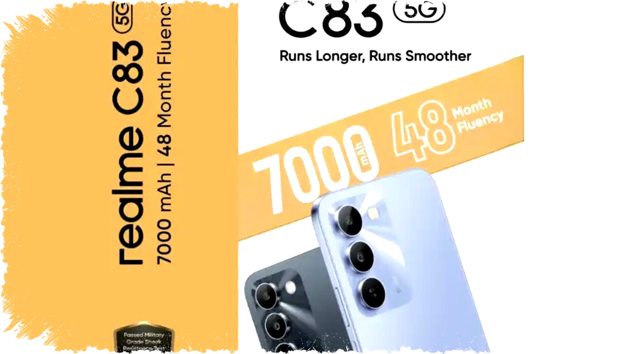 Realme C83 5G Bocor Dengan Baterai Raksasa 7000mAh dan Sertifikasi Militer MIL-STD-810H Tangguh untuk Segmen Mid-Range