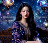 Kreasi Prompt Gemini AI Ramadan Cosmic Fantasy, Ilustrasi Estetik Galaksi Mewarnai Keheningan Spiritual Ramadan