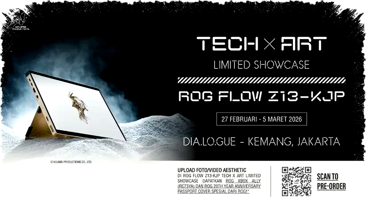 Resmi Hadir Hanya 50 Unit ROG Flow Z13-KJP Kolaborasi Kojima Productions Paduan AI Superpower dan Seni Eksklusif Gaming Indonesia Resmi Hadir Hanya 50 Unit ROG Flow Z13-KJP Kolaborasi Kojima Productions Paduan AI Superpower dan Seni Eksklusif Gaming Indonesia