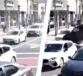 SUV Terbang Lewat Simpang, Nyaris Tabrak Pejalan Kaki di New York, Kecelakaan Dramatis di Buffalo Wild Wings