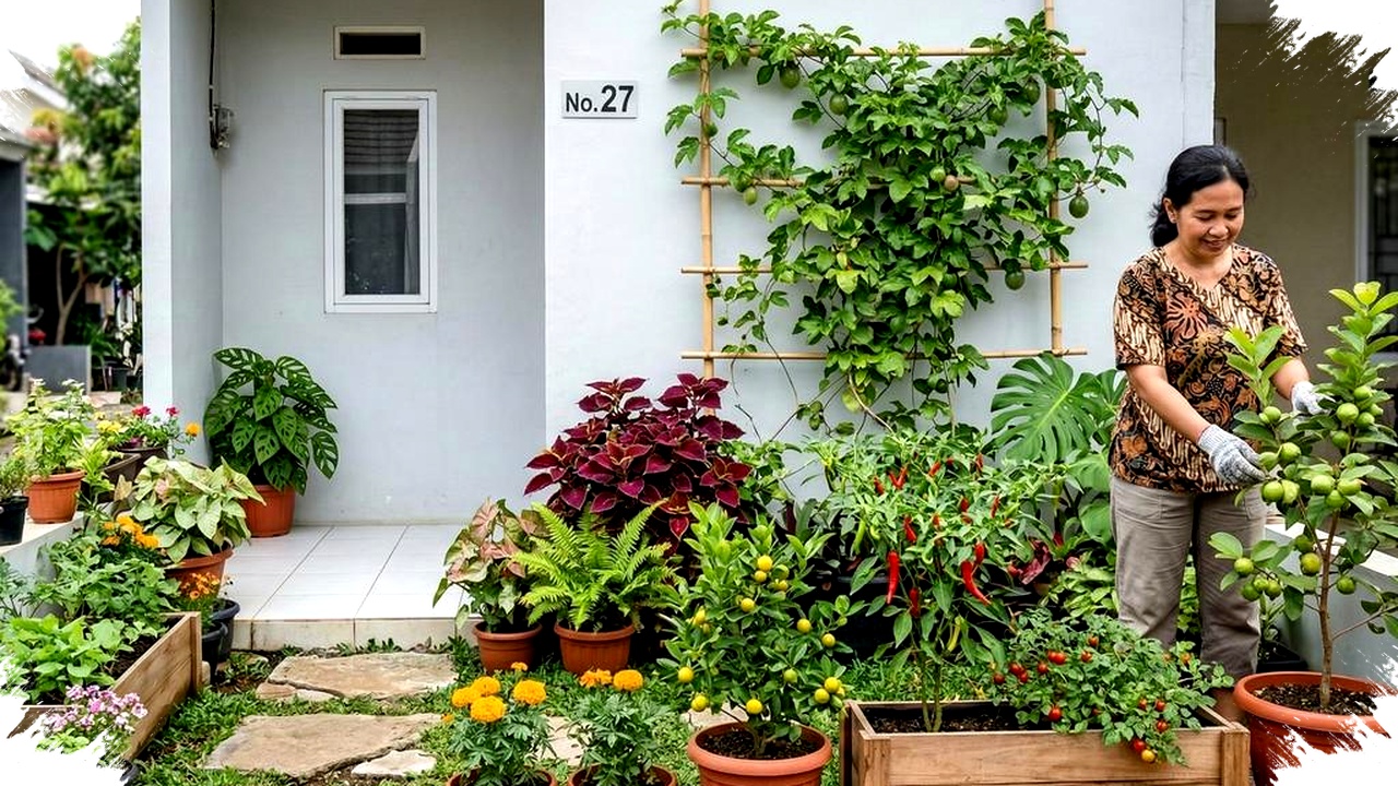Tips Menata Kebun Buah Mini di Rumah Type 27, Rahasia Mengatasi Terasa Sempit dengan Sistem Vertikal dan Pot Gantung Efisien